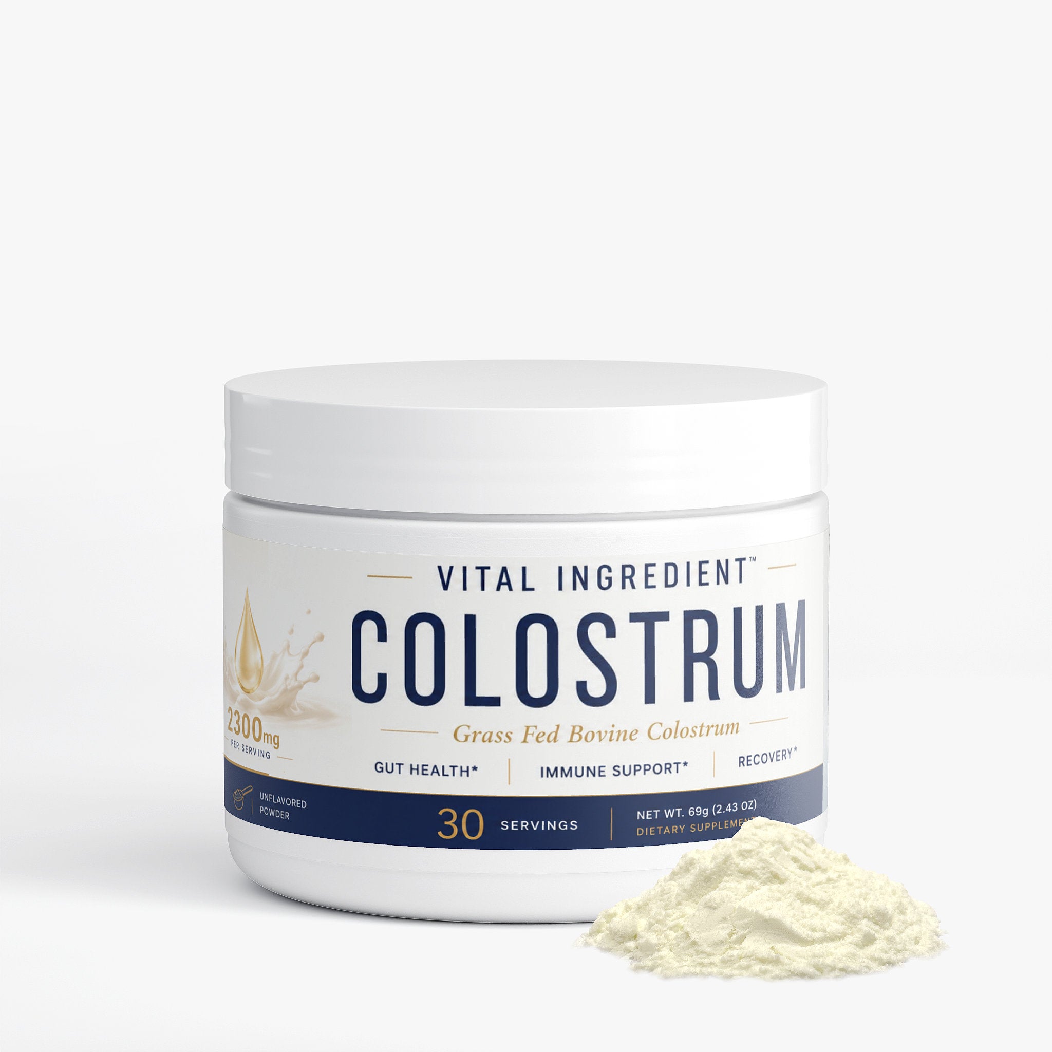Bovine Colostrum Powder | 2300mg with 25% IgG | Immune & Gut Support