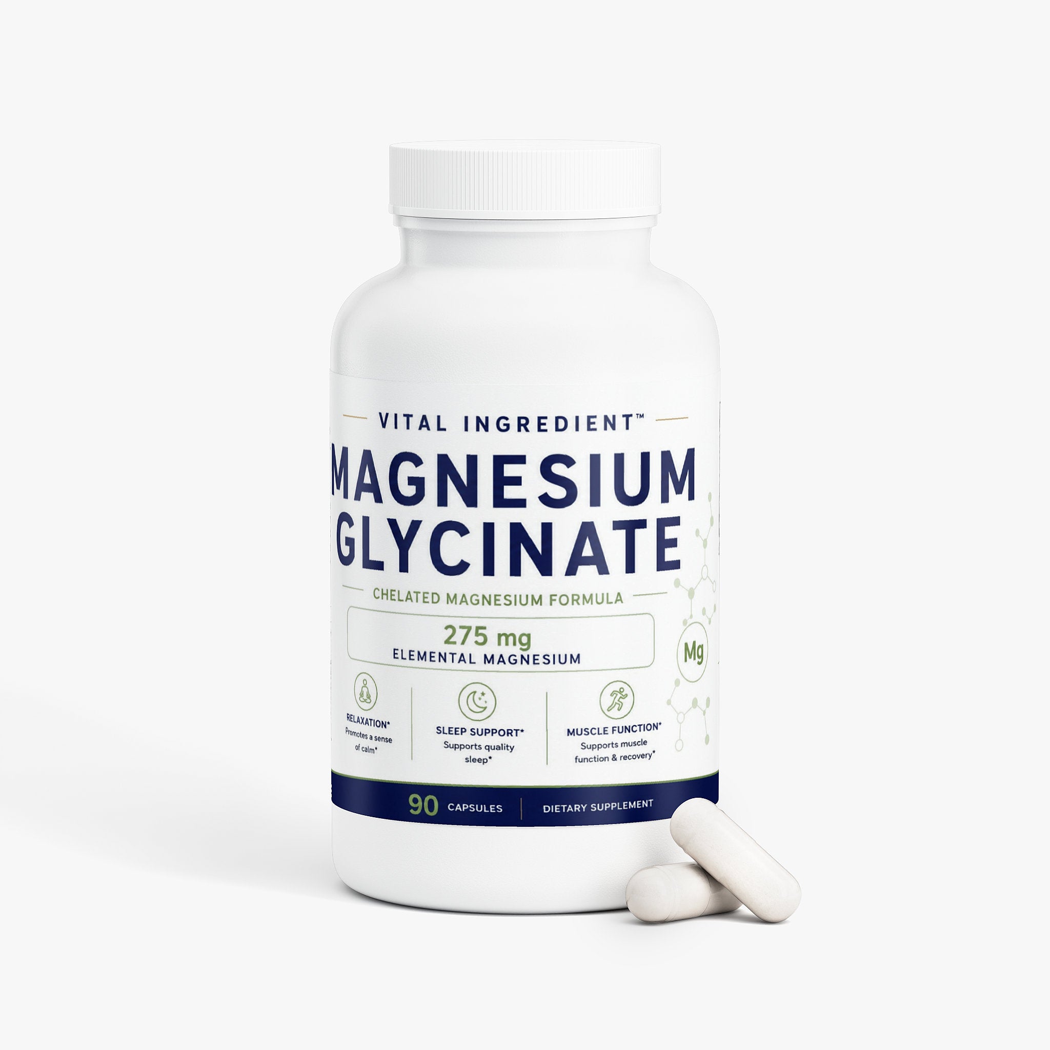 Magnesium Glycinate Capsules | 275mg Elemental Magnesium | Sleep & Relaxation Support