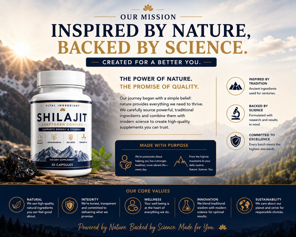 Shilajit Adaptogen Complex | Energy, Focus & Stamina | 4-Herb Concentrated Formula
