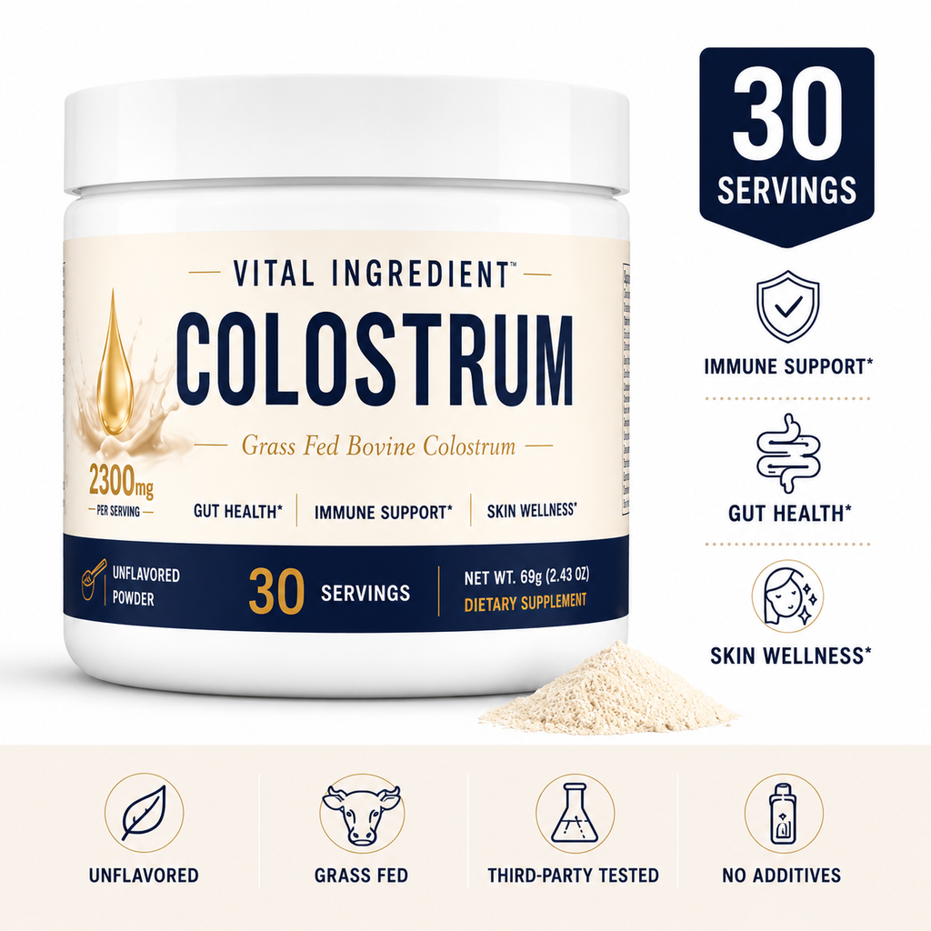 Bovine Colostrum Powder | 2300mg with 25% IgG | Immune & Gut Support