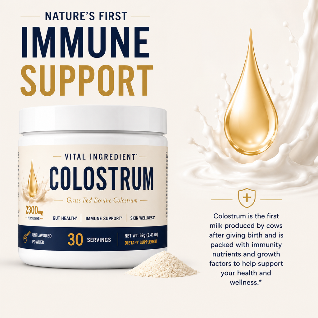 Bovine Colostrum Powder | 2300mg with 25% IgG | Immune & Gut Support