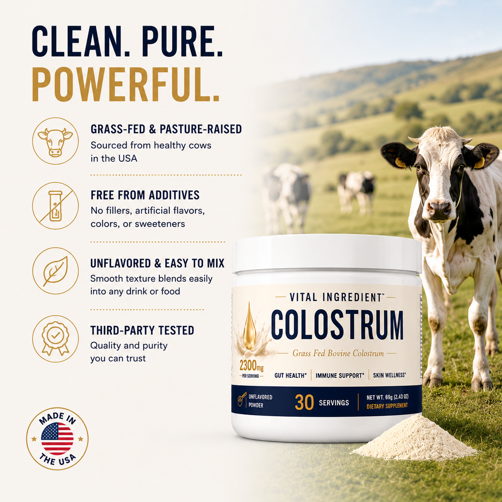 Bovine Colostrum Powder | 2300mg with 25% IgG | Immune & Gut Support