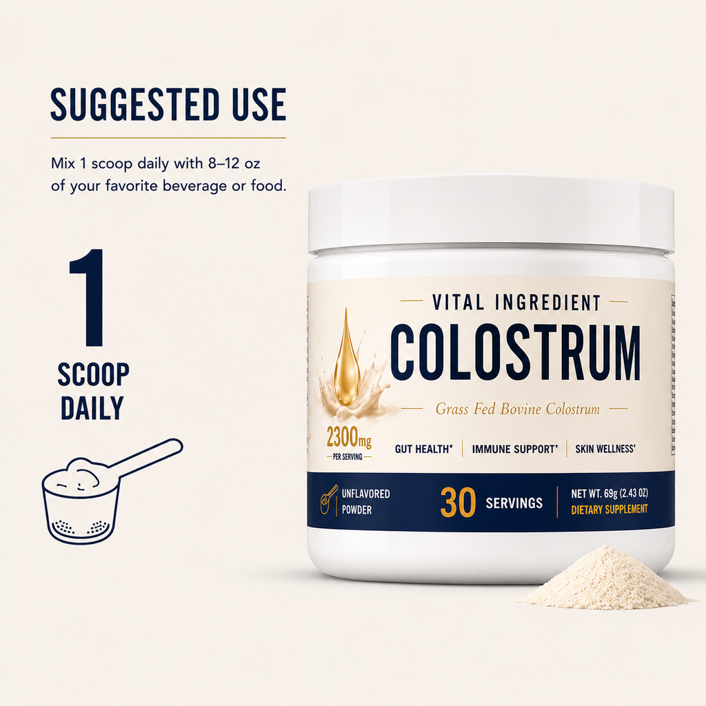 Bovine Colostrum Powder | 2300mg with 25% IgG | Immune & Gut Support