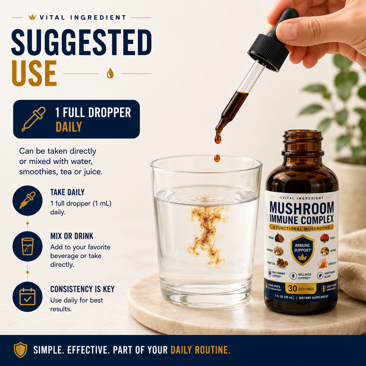 Adaptogen Immunity Drops | 6-Mushroom Liquid Blend | Daily Immune Support