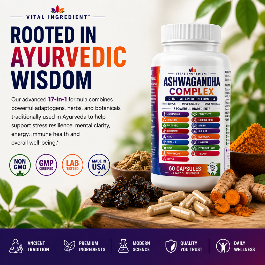 Ashwagandha Complex | 20-Herb Ayurvedic Blend | Stress, Energy & Balance Support
