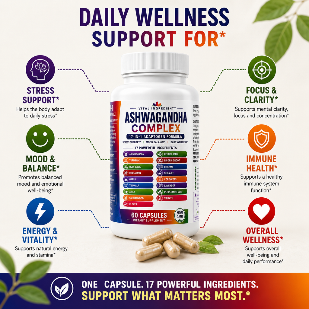 Ashwagandha Complex | 20-Herb Ayurvedic Blend | Stress, Energy & Balance Support